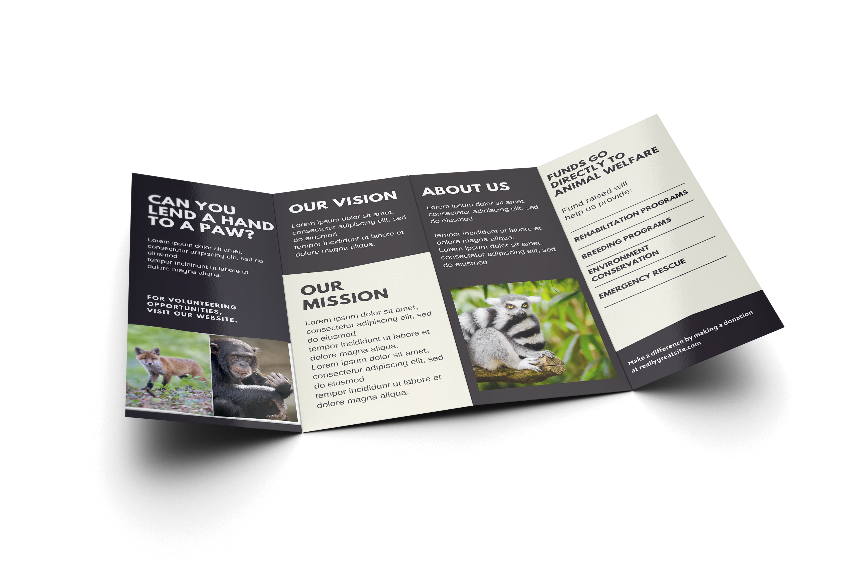 Charity Event Brochure - Wildlife Donation