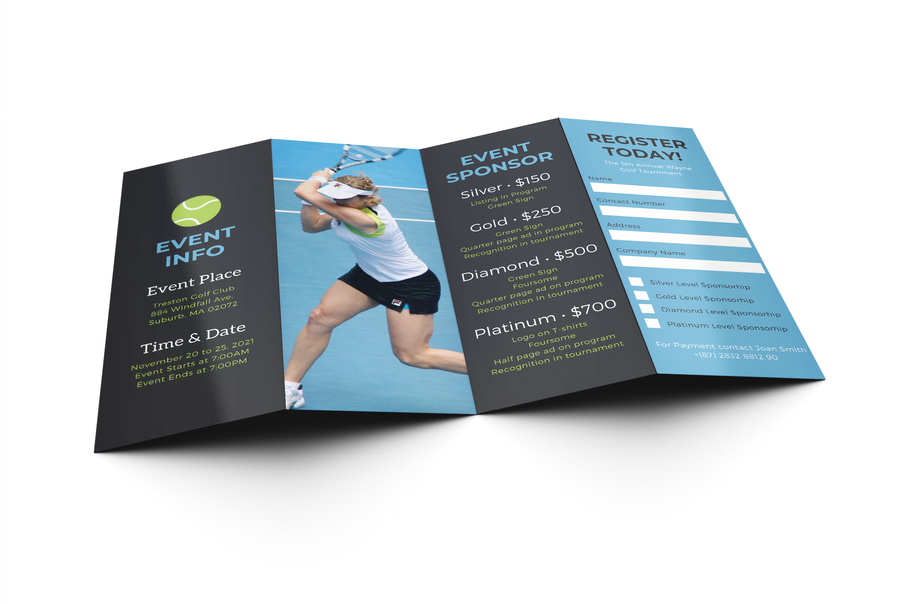 Tennis Match - Sports Event Brochures